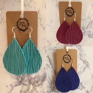 Genuine leather earrings